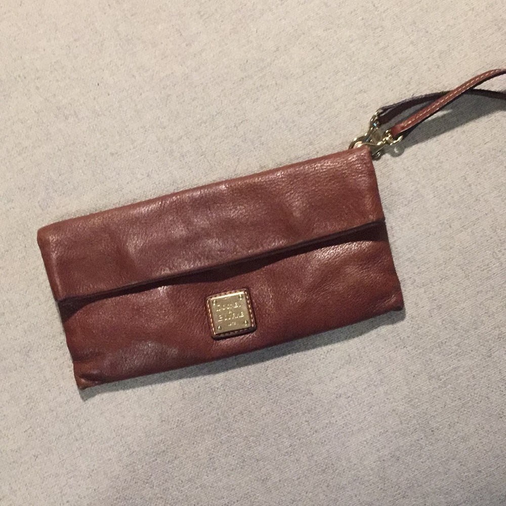 Dooney & Burke brown leather clutch